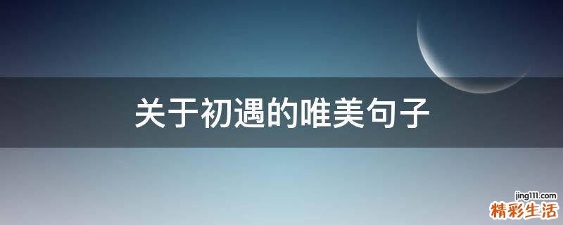 关于初遇的唯美句子