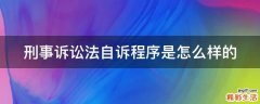 刑事诉讼法自诉程序是怎么样的