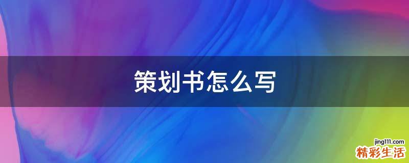 策划书怎么写