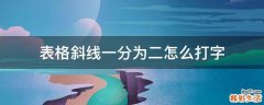 表格斜线一分为二怎么打字