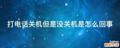 打电话关机但是没关机是怎么回事