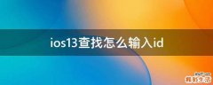 ios13查找怎么输入id