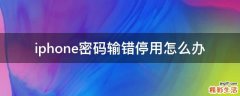 iphone密码输错停用怎么办