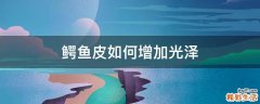 鳄鱼皮如何增加光泽