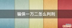 骗保一万二怎么判刑