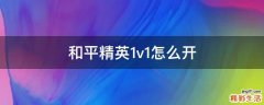 和平精英1v1怎么开