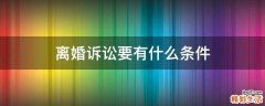 离婚诉讼要有什么条件
