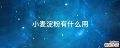 小麦淀粉有什么用