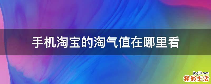 手机淘宝的淘气值在哪里看