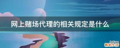 网上赌场代理的相关规定是什么