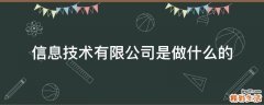 信息技术有限公司是做什么的