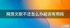 网贷欠款不还怎么办起诉有用吗