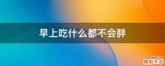 早上吃什么都不会胖