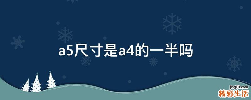 a5尺寸是a4的一半吗