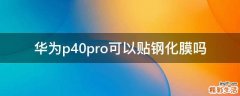 华为p40pro可以贴钢化膜吗