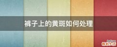 裤子上的黄斑如何处理