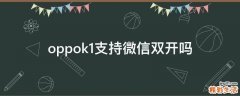 oppok1支持微信双开吗