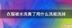 衣服被水洗黄了用什么洗能洗掉
