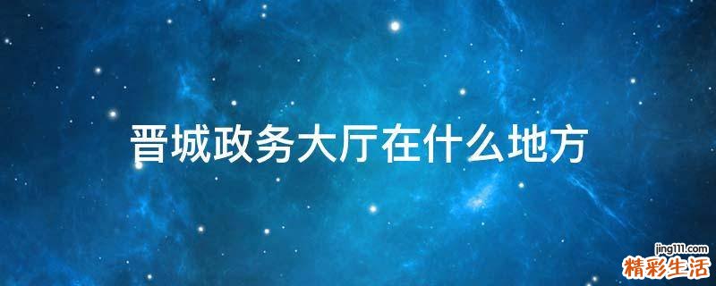 晋城政务大厅在什么地方