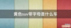 黄色suv带字母是什么车