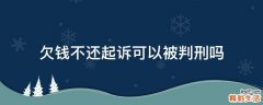 欠钱不还起诉可以被判刑吗