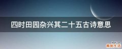 四时田园杂兴其二十五古诗意思