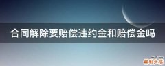 合同解除要赔偿违约金和赔偿金吗