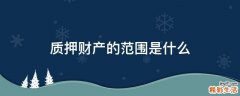 质押财产的范围是什么
