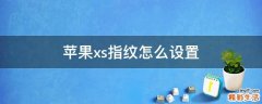 苹果xs指纹怎么设置