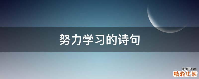 努力学习的诗句