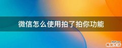 微信怎么使用拍了拍你功能