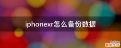 iphonexr怎么备份数据