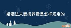 婚姻法夫妻抚养费是怎样规定的