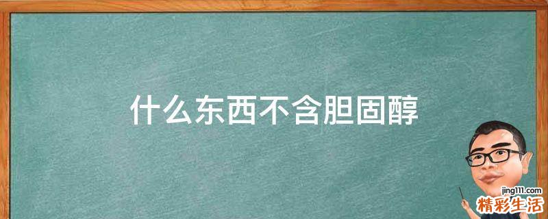 什么东西不含胆固醇