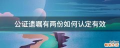 公证遗嘱有两份如何认定有效