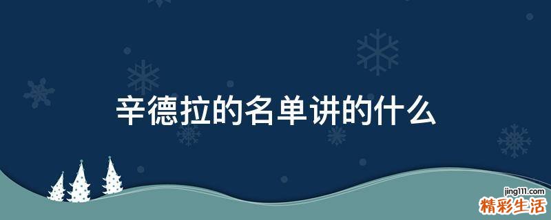 辛德拉的名单讲的什么
