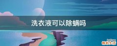 洗衣液可以除螨吗