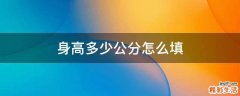 身高多少公分怎么填