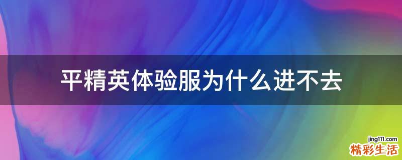 平精英体验服为什么进不去