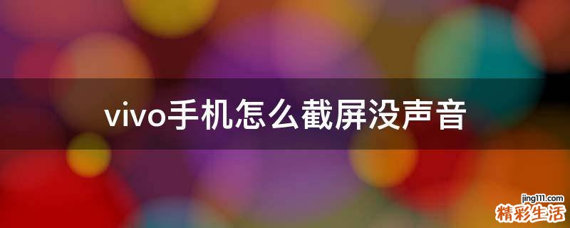 vivo手机怎么截屏没声音
