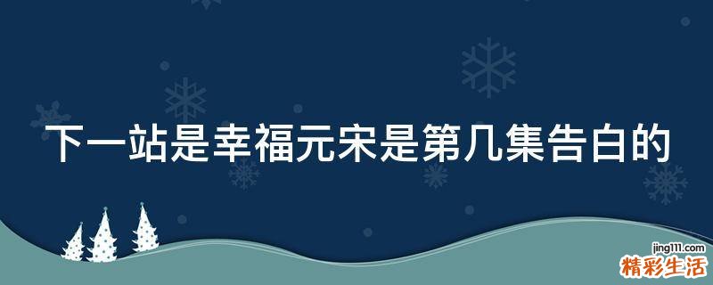 下一站是幸福元宋是第几集告白的