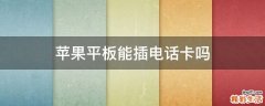 苹果平板能插电话卡吗
