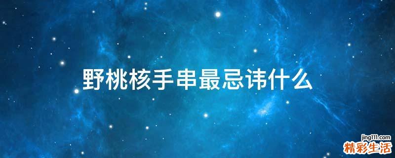 野桃核手串最忌讳什么