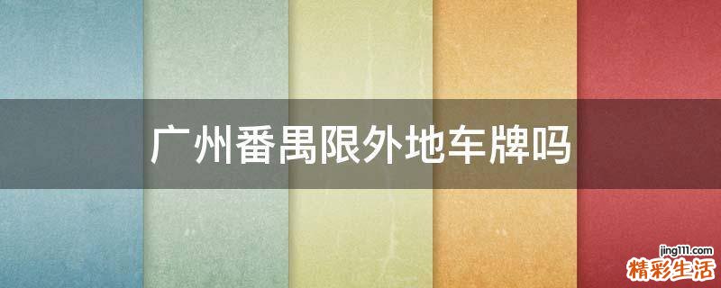 广州番禺限外地车牌吗