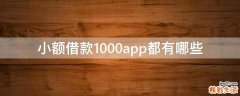 小额借款1000app都有哪些