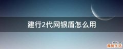 建行2代网银盾怎么用