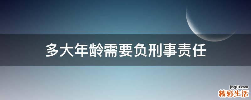 多大年龄需要负刑事责任