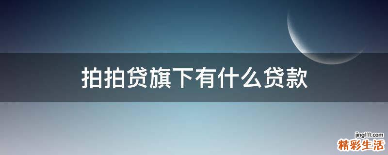 拍拍贷旗下有什么贷款