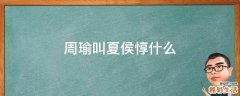 周瑜叫夏侯惇什么