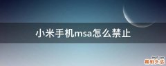 小米手机msa怎么禁止